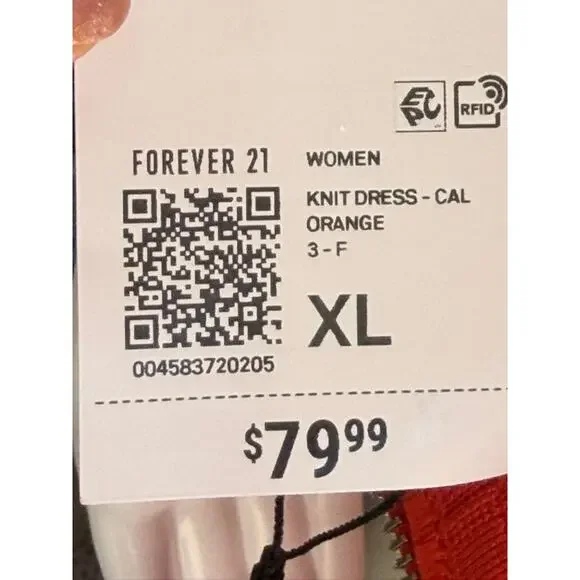 Hervé Léger x Forever 21 Bandage Dress Orange Cutout NWT XL - Picture 5 of 6
